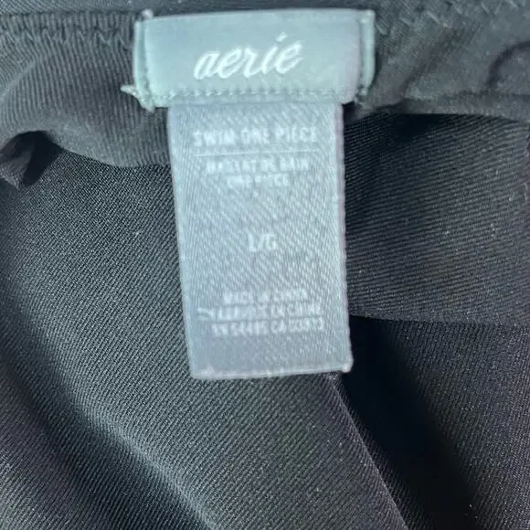 Aerie Super Scoop Black Plunging Back One Piece Swimsuit - Picture 9 of 11